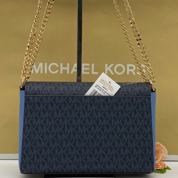 MICHAEL KORS KINSLEY MD SHOULDER FLAP FRCH BLUE MT - Picture 7 of 16